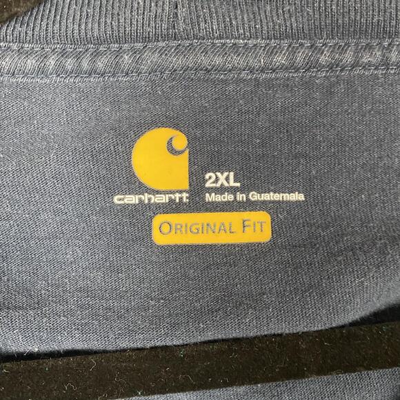 Carhartt Shirt Mens 2XL Navy Long Sleeve Original Fit Logo Sleeve K231 Cotton - Picture 11 of 16